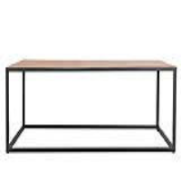 Industrial Oak Wood And Powder Coated Metal Large Living Room Coffee Table 40 x 120cm