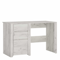 White Oak Melamine 2 Drawer 1 Door Single Pedestal Desk Dressing Table