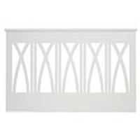 Modern 4ft6 Double Divan Bed Headboard White Painted Cross Over Detail