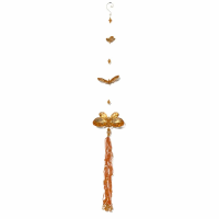 Orange Three Butterfly Chain With Tassels