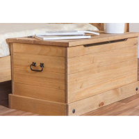 Pine Storage Trunk Blanket Box Toy Chest Antique Wax Finish 90cm Wide