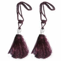 Purple Tassel With Crystal Pair