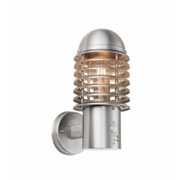 PIR Wall Light Brushed Steel