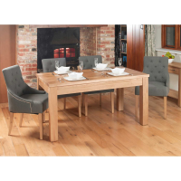 Solid Light Oak Extending Dining Table Seats 4 6 to 8 People 150CM to 200CM