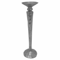 Silver Hammered Effect Large Candle Holder