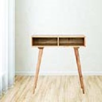 Nordic Style 2 Open Shelves Mango Wood Office Writing Desk with Knockdown Legs 78x80cm
