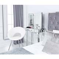 Value Orb Chrome And White Faux Leather Chair