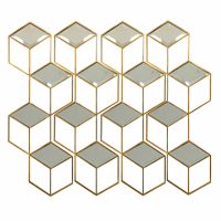 Honeycomb Mirror Set Aged Champagne Finish