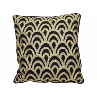 Deco Scalloped Cushion Cover in Black 45x45cm