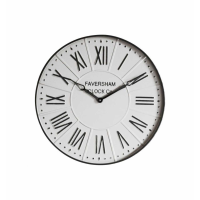 Vintage Style Burnett Faversham Round Wall Clock White Roman Numeral 60cm Diameter