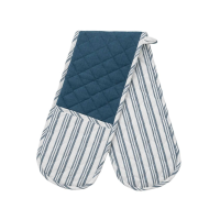 Organic Cotton Stripe Dbl Oven Glove Blue