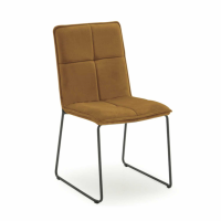 Soren Modern Design Padded Mustard Velvet Fabric Kitchen Dining Room Chair