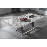 Donatella Modern Grey Marble Effect Large Coffee Sofa Table 130cm Wide