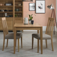 Modern Oak Small Square Extending Kitchen Dining Room Table 2 to 4 Seater 80 to 115cm