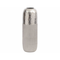 Fuse Hammered and Brushed Large Vase in Silver Finish