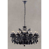Ornate Chic Vivianne Black Crystal Chandelier 12 Arm Ceiling Light