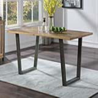 Reclaimed Wood Lacquered Finish 8 Seater 180cm Kitchen Dining Table Steel Legs