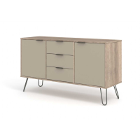 Retro Driftwood Calico Effect and Grey 2 Door 3 Drawer Medium Sideboard 130cm Wide