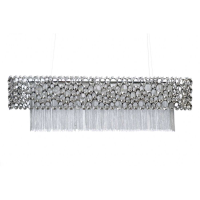 Nickel Finish Iron Rectangular Modern Chandelier Pendant Ceiling Light Traditional Style 31.5x100x26cm