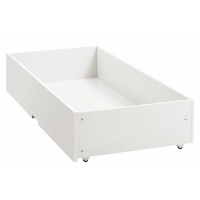 Ashby White Painted Rectangular Underbed Drawer With Black Castor Wheels