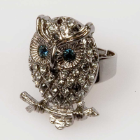 Owl Front Ring Black