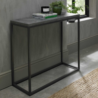 Zinc Effect And Dark Grey Metal Modern Industrial Narrow Hallway Console Table