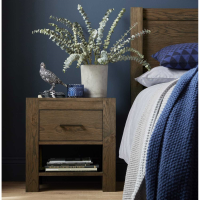 Dark Oak Bedside Nightstand Lamp Table with Drawer and Lower Shelf