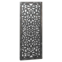 Retro Style Carved Antique Metallic Finish Rectangular Lattice Large Mirror 152x60cm