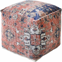 Gemen Jacquared Woven Multi Colour Cotton Pouffe