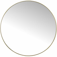 Round Modern Wall Mirror With Slim Gold Metal Frame Medium Size