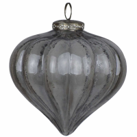 The Noel Collection Smoked Midnight Teardrop Medium Bauble