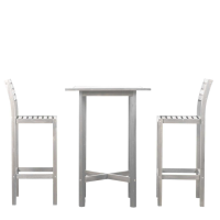 Volos 2 Seater High Bar Set Whitewash