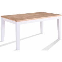 Rona Grey Painted 150cm Small Kitchen Dining Room Table Natural Beech Top