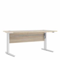Traditional Oak Top Office Desk With White Height Adjustable Steel Legs 75.2x150.1cm