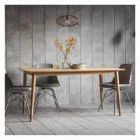 Rustic Oak Matt Lacquer Natural 160cm 8 Seater Rectangular Kitchen Dining Room Table