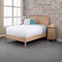 Insignia Light Oak Wooden Retro Scandi Style 135cm 4ft6in Double Bed Frame