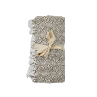 Green Recy Cotton Dia Throw Oatmeal