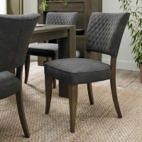 Logan Fumed Oak Dark Grey Fabric Upholstered Kitchen Dining Room Chair