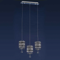Modern Chrome and Glass Chandelier