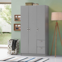 Essentials 3 Door Double Wardrobe In Grey