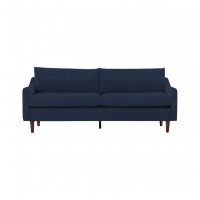 Retro Style Placido Indigo Velvet Fabric Upholstered Living Room 3 Seater Sofa 84x202cm
