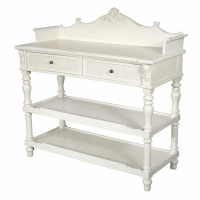 Boudoir Provence Antique White Console Table With Shelves