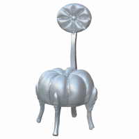 Silver Pumpkin Stool With Back Rest