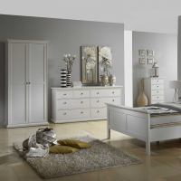 Modern Tall White Cornice Top 2 Door Double Bedroom Wardrobe With 200.5 x 96.2cm