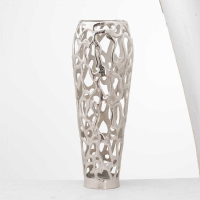 Ohlson Metal Silver Large Perforated Coral Inspired Decorative Vase 63x63cm
