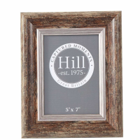 Distressed Wood With Silver Bevel 5X7 Photo Frame