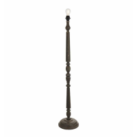 Traditional Tall Symmetrical Carved Floor Lamp Base in Grey 27.8cm Diameter