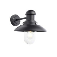 Black Hereford Outdoor 1 Wall Light Black Small