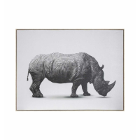 Rhino Abstract Framed Canvas