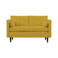 Retro Style Placido Saffron Velvet Fabric Upholstered Living Room 2 Seater Sofa 88x142cm